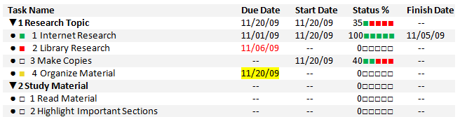 Goalenforcer MS Word Status Report